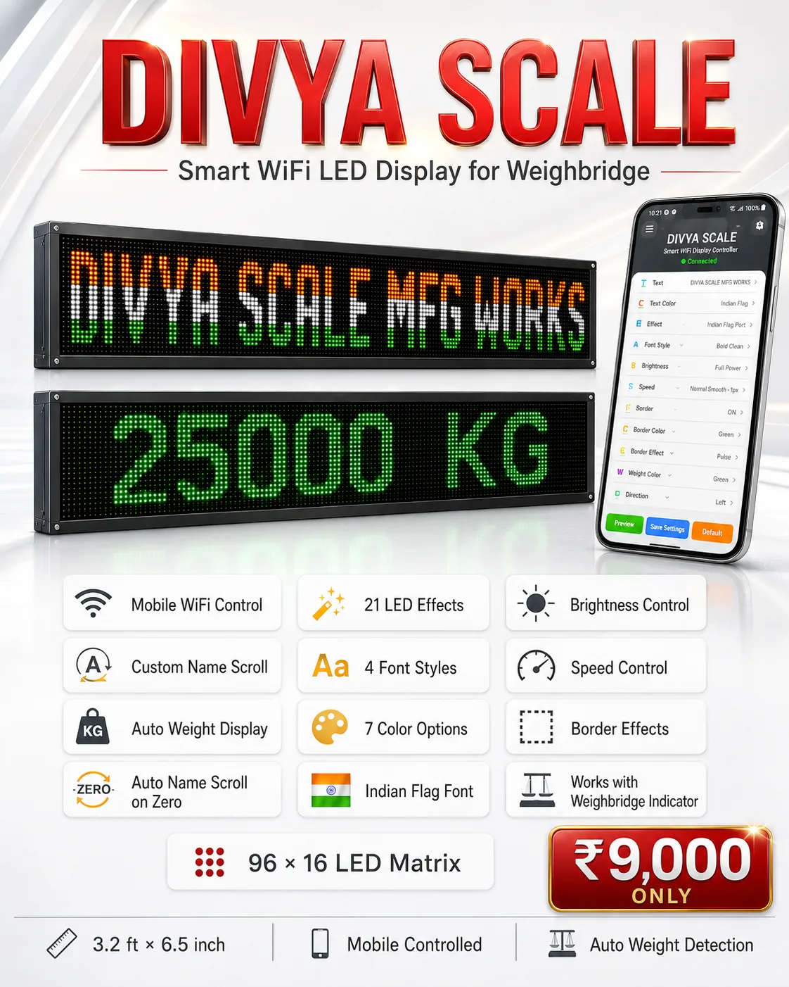 Smart WiFi P10 Display by Divya Scale