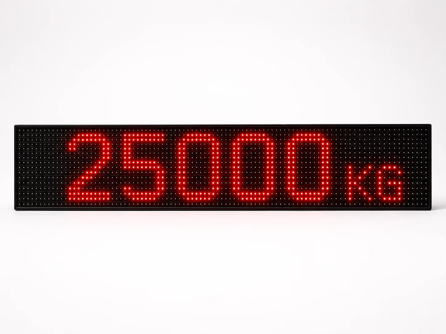 P10 jumbo display showing 25000 kg